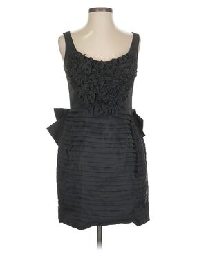 Laundry By Shelli Segal Black Ruffle Bodice Mini Dress
